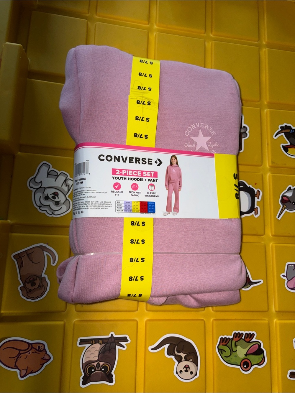 NWT Converse Youth Pink Hoodie & Pant 2-Piece Set